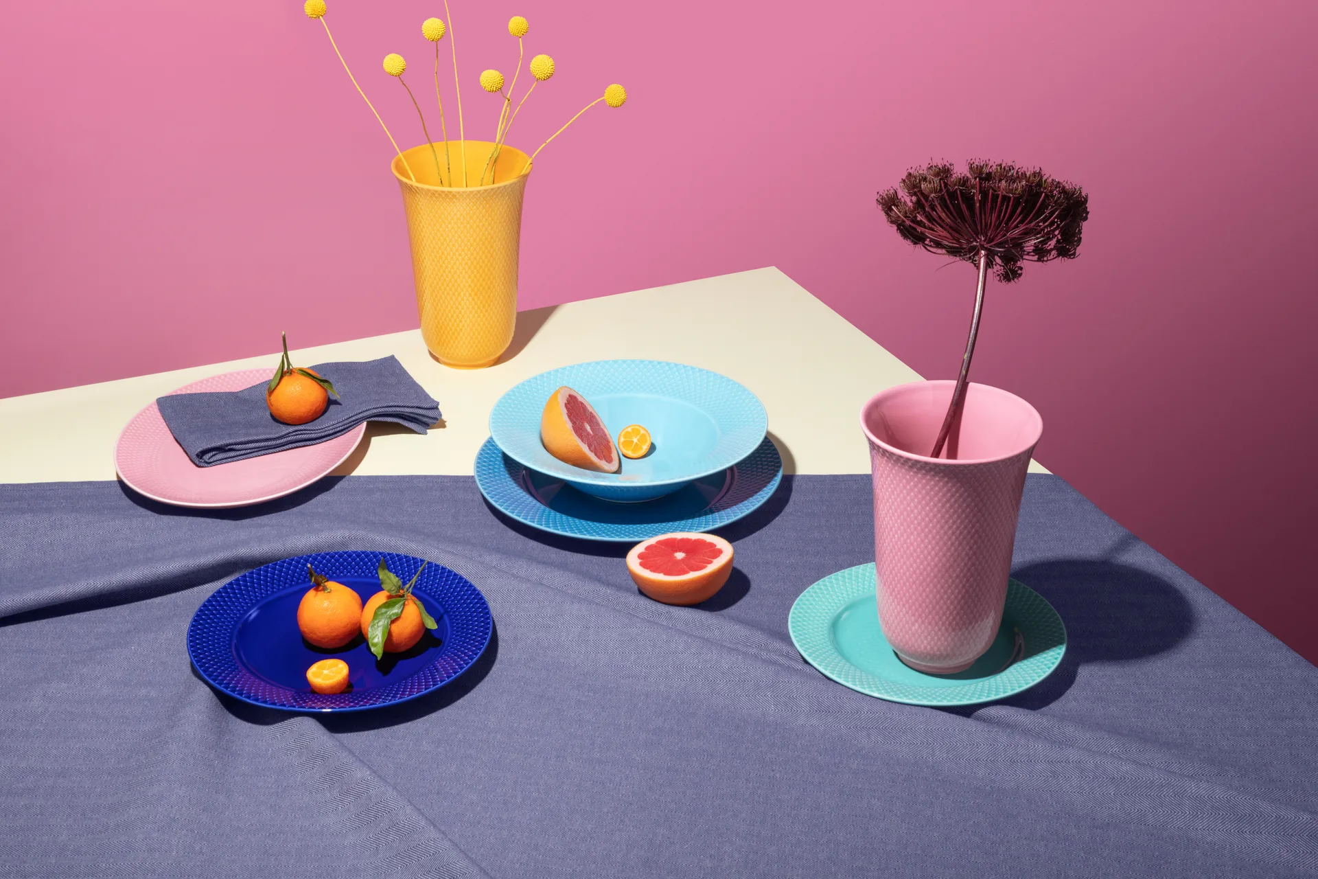 Assiette creuse Rhombe Ø24,5 cm, Turquoise Lyngby Porcelæn