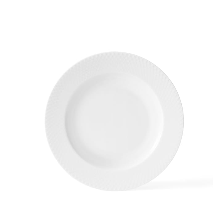 Assiette creuse Rhombe, blanc - Ø 23 cm - Lyngby Porcelæn