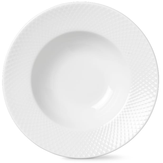 Assiette creuse Rhombe, blanc - Ø 24,5cm - Lyngby Porcelæn