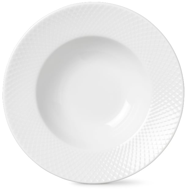 lyngby porcelæn assiette creuse rhombe, blanc ø 24,5cm
