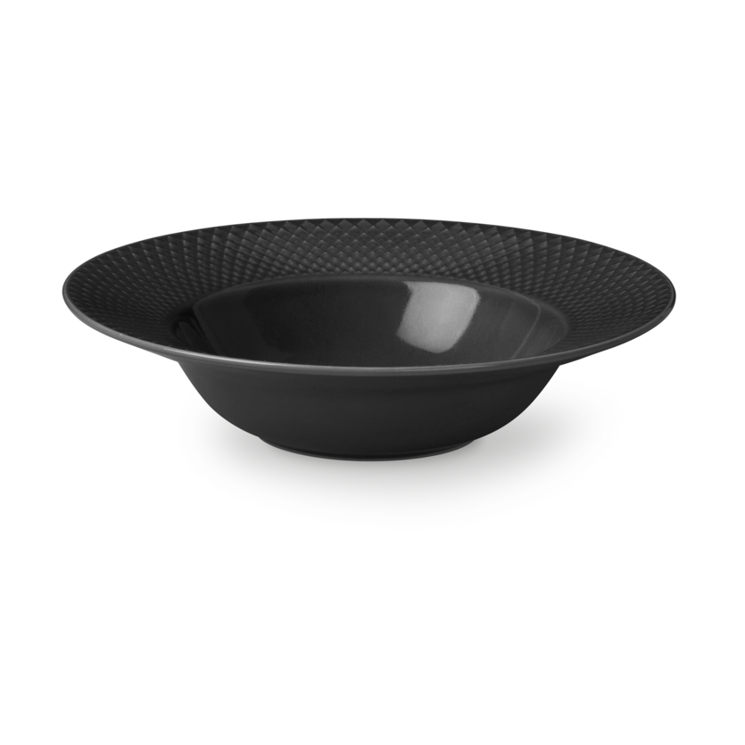 Lyngby Porcelæn Assiette creuse Rhombe Earth 24,5 cm Slate