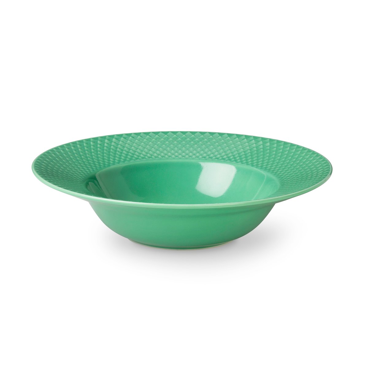 lyngby porcelæn assiette creuse rhombe vert 24,5 cm