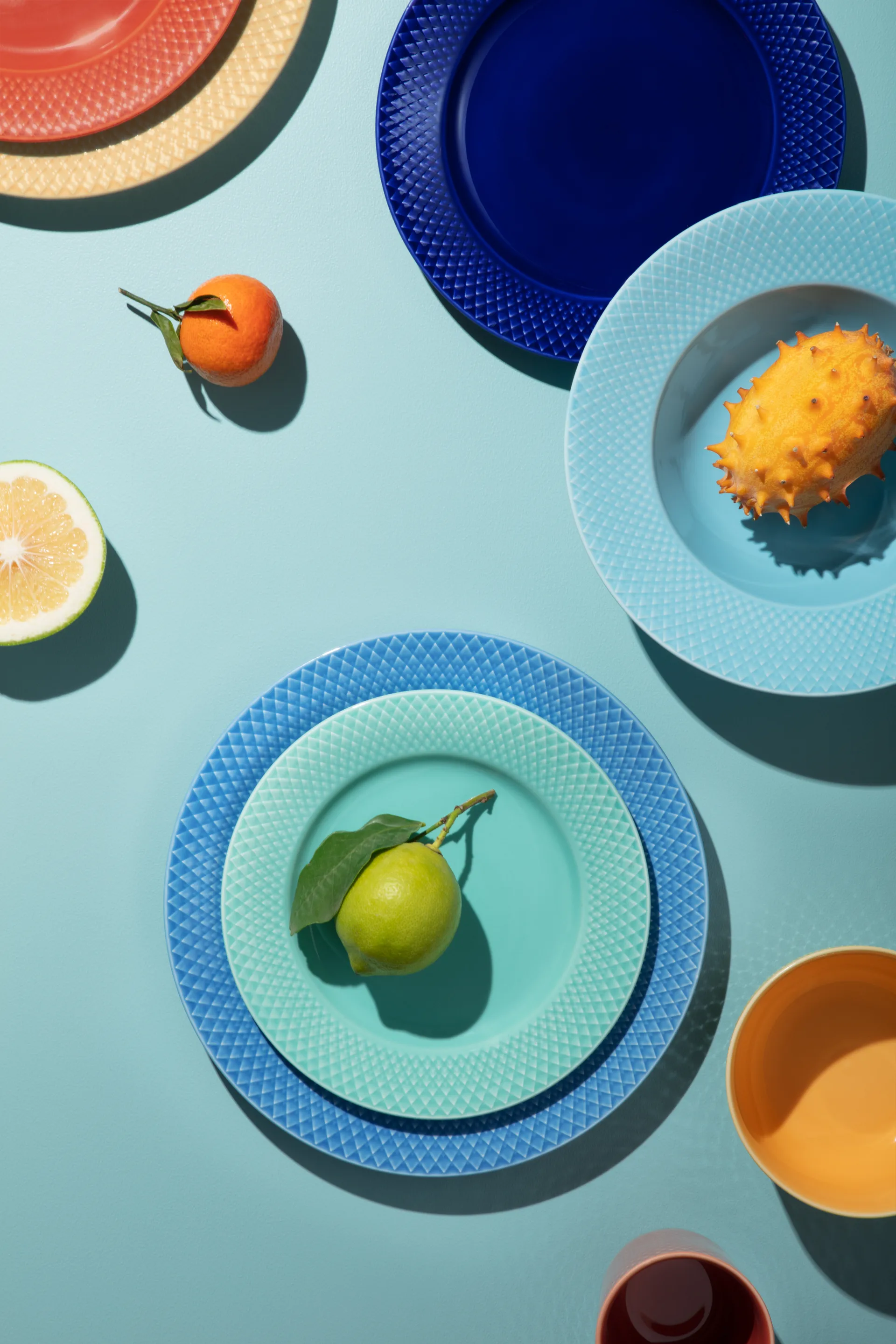 Assiette Rhombe Ø23 cm, Bleu foncé Lyngby Porcelæn