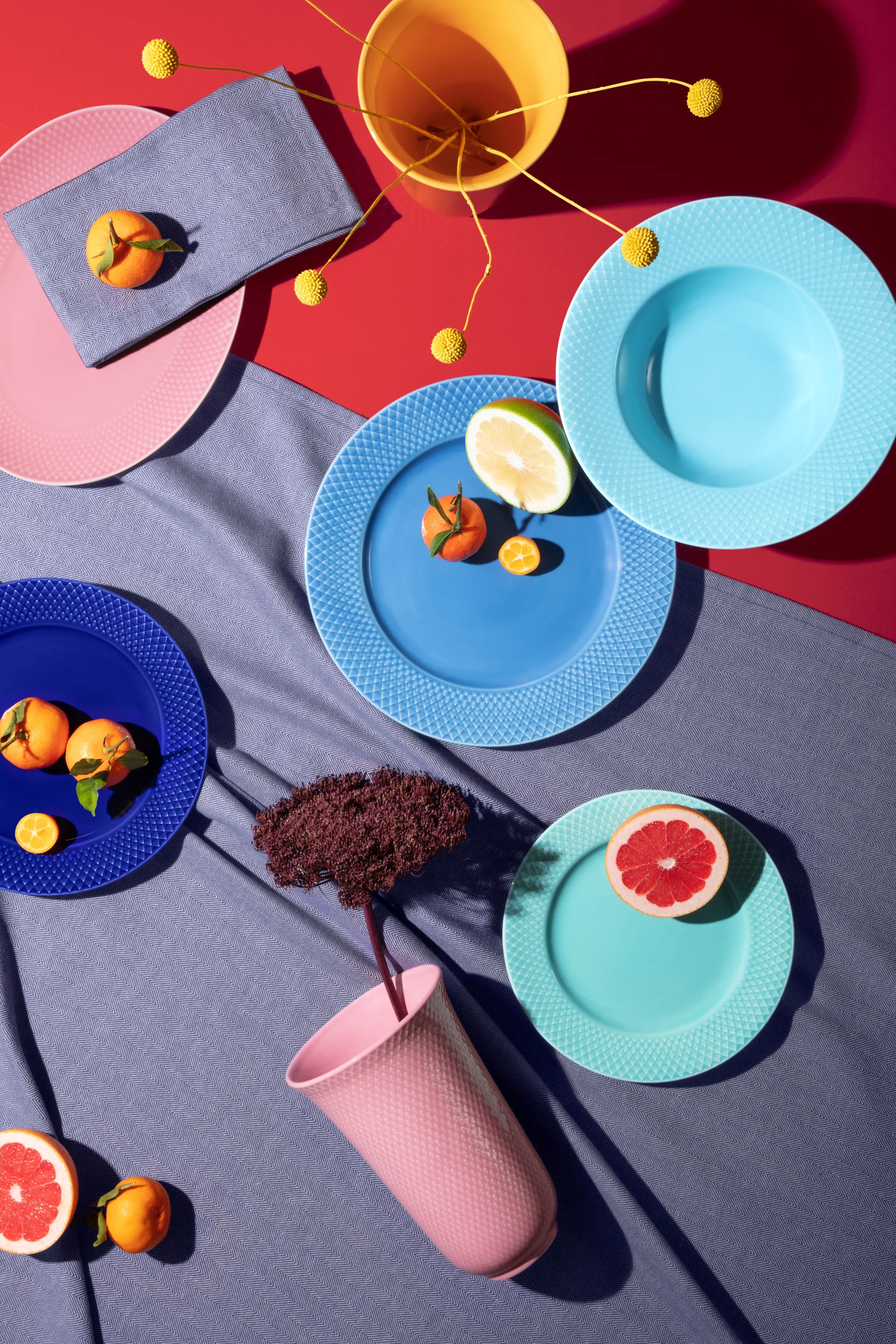 Assiette Rhombe Ø23 cm, Bleu foncé Lyngby Porcelæn