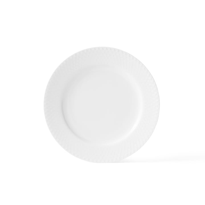 Assiette Rhombe, blanc - Ø 21 cm - Lyngby Porcelæn