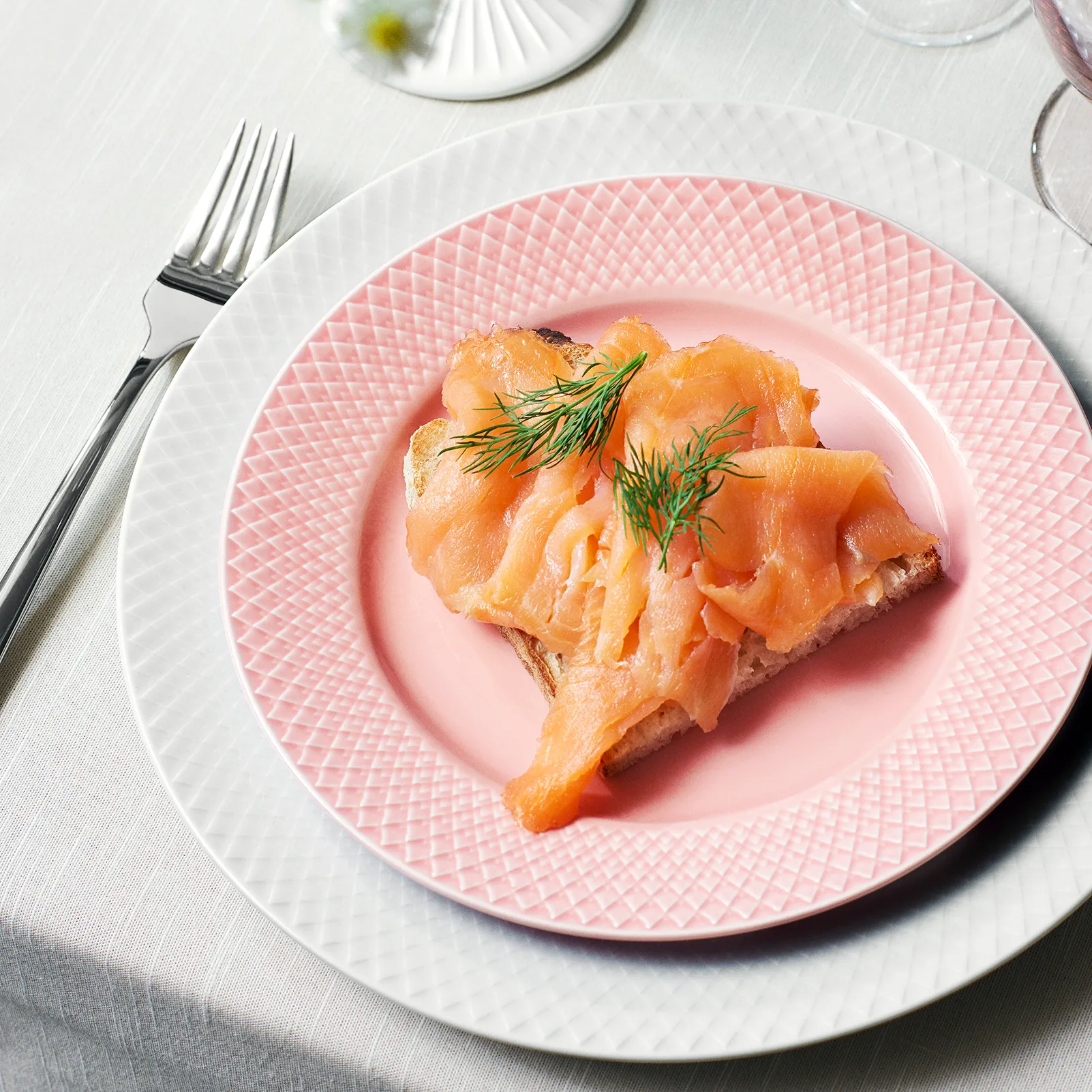 Assiette Rhombe Rose, 21 cm Lyngby Porcelæn