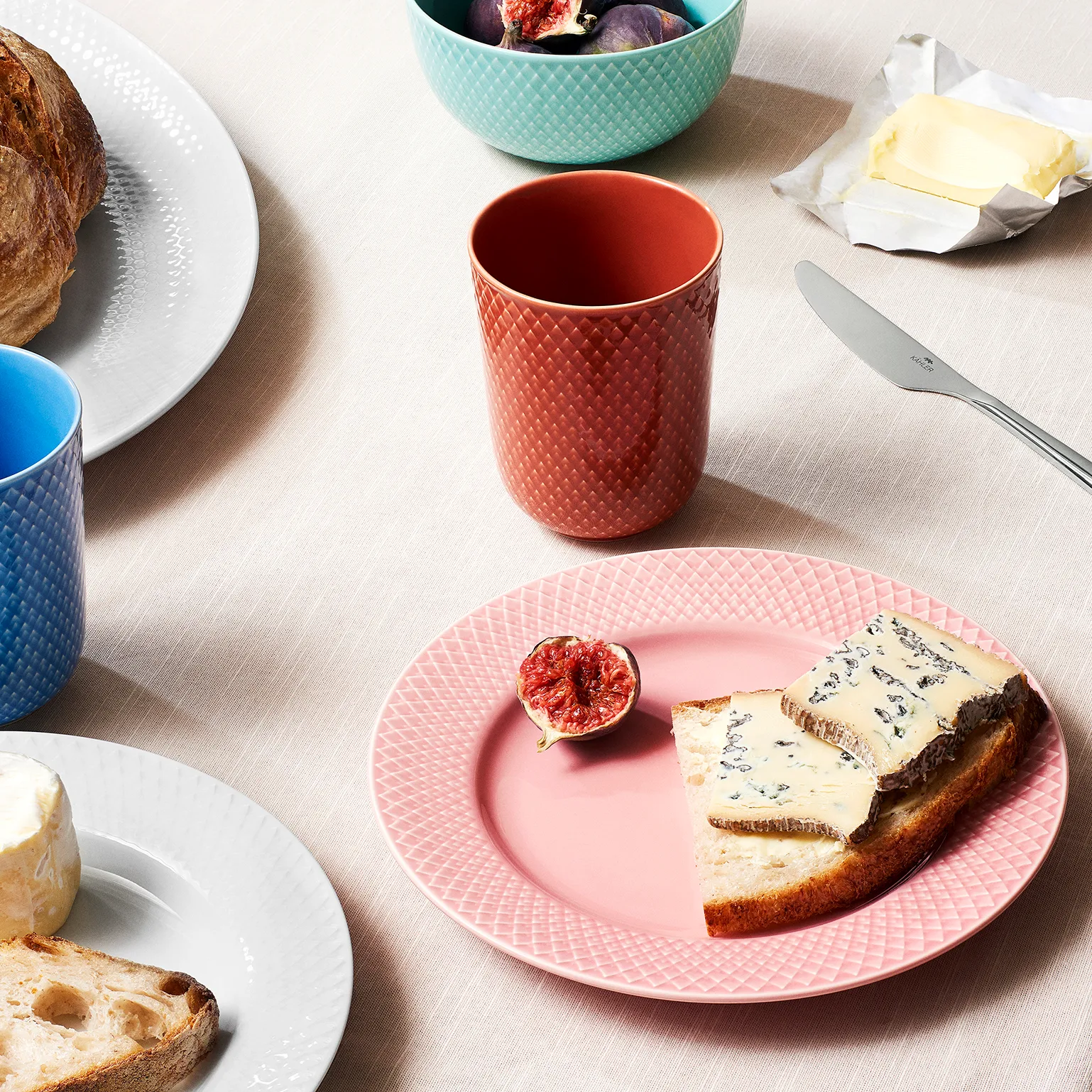 Assiette Rhombe Rose, 21 cm Lyngby Porcelæn