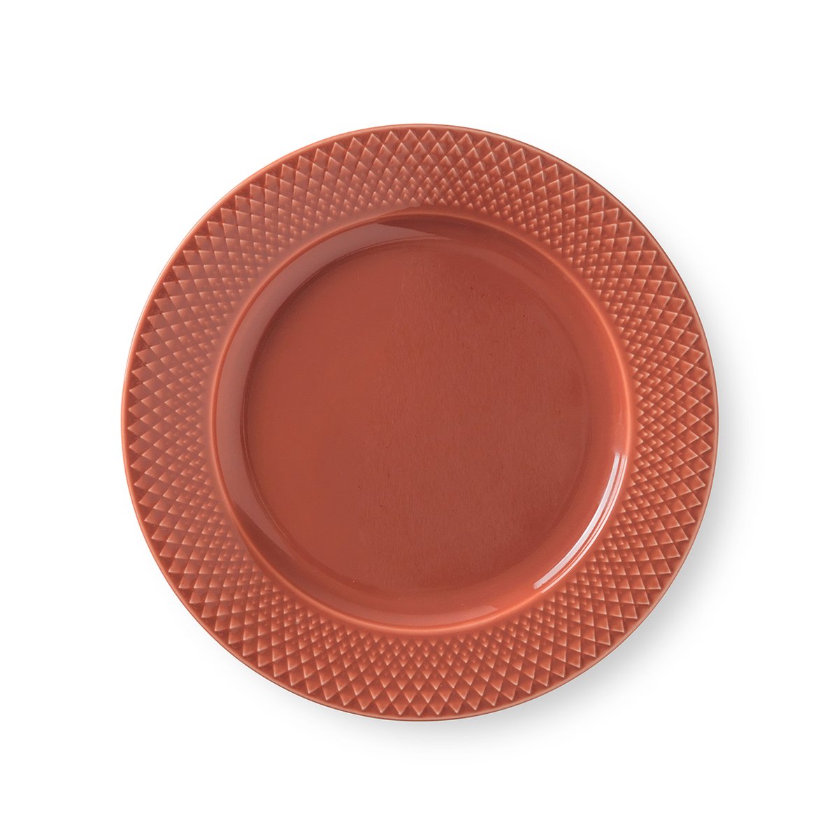lyngby porcelæn assiette rhombe terre cuite 23 cm