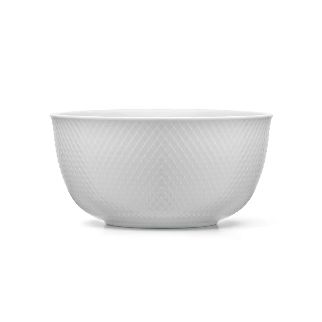 Bol de service Rhombe Ø22cm, blanc Lyngby Porcelæn
