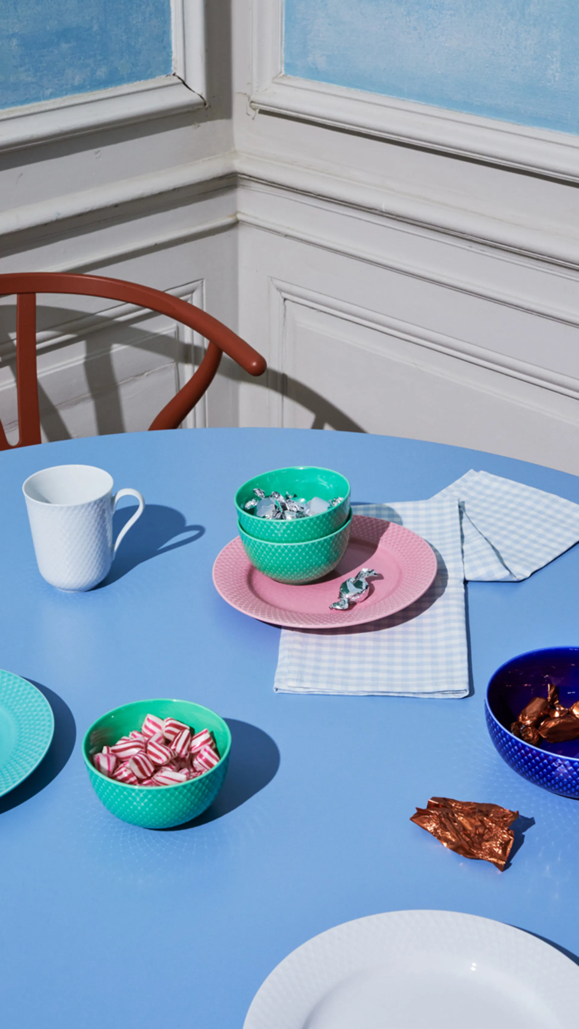 Bol Rhombe Ø15,5 cm, Bleu foncé Lyngby Porcelæn