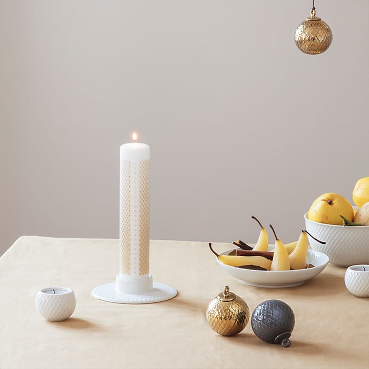 Bougeoir à bougie bloc Rhombe, blanc Lyngby Porcelæn