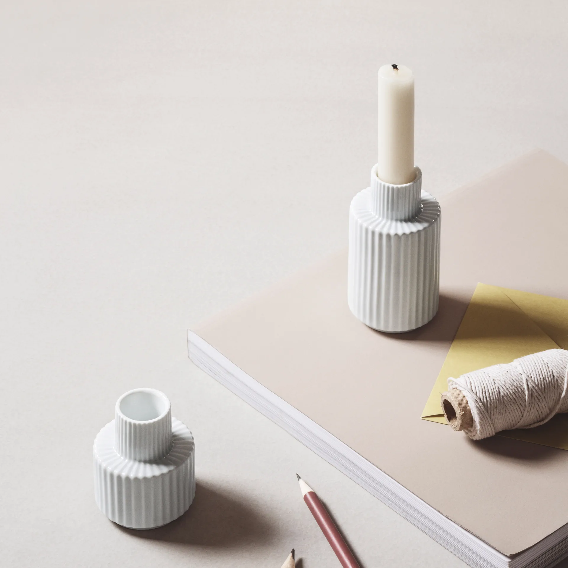 Bougeoir Lyngby blanc, 11 cm Lyngby Porcelæn