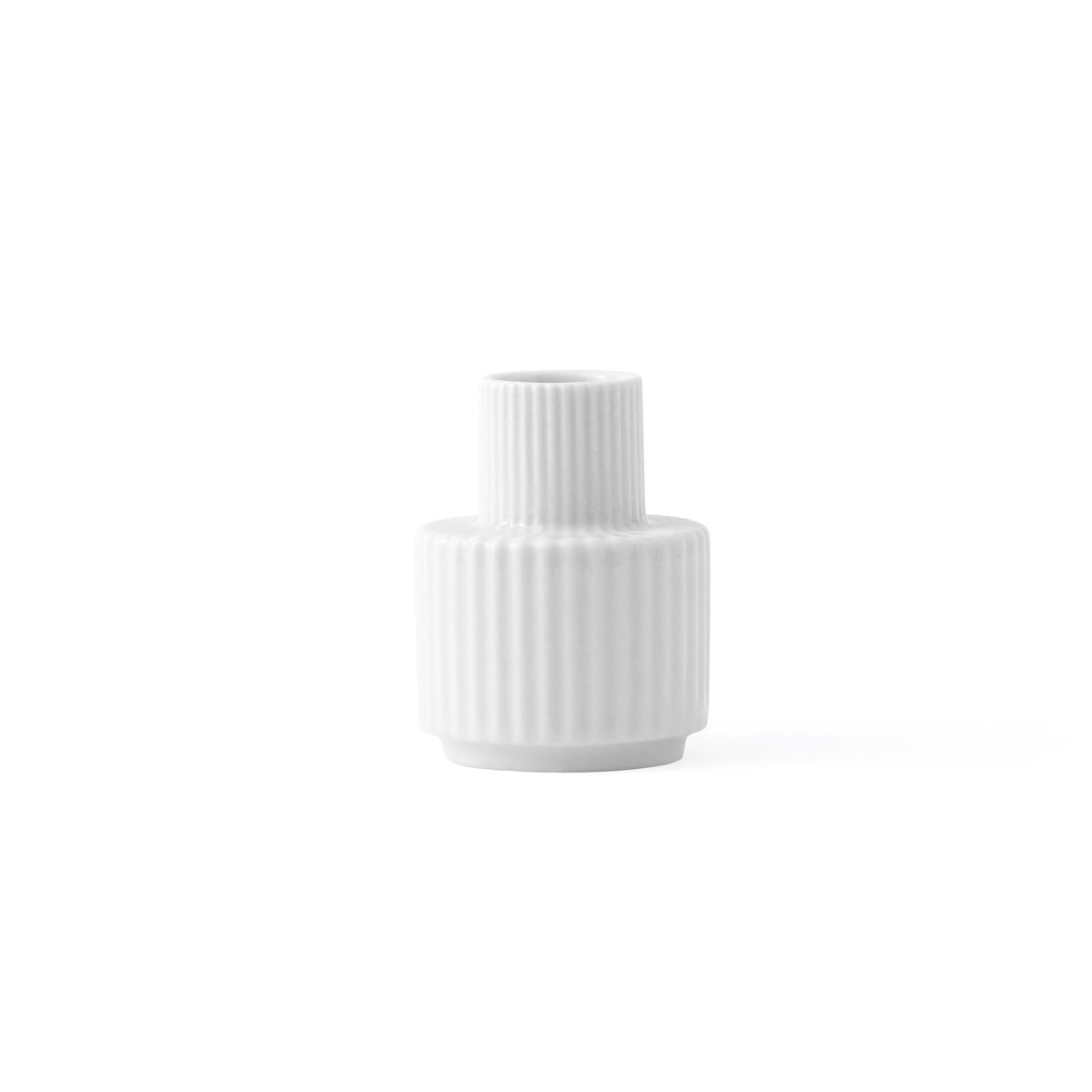Lyngby Porcelæn Bougeoir Lyngby blanc 7 cm | Design Scandinave | Bougeoirs | Blanc
