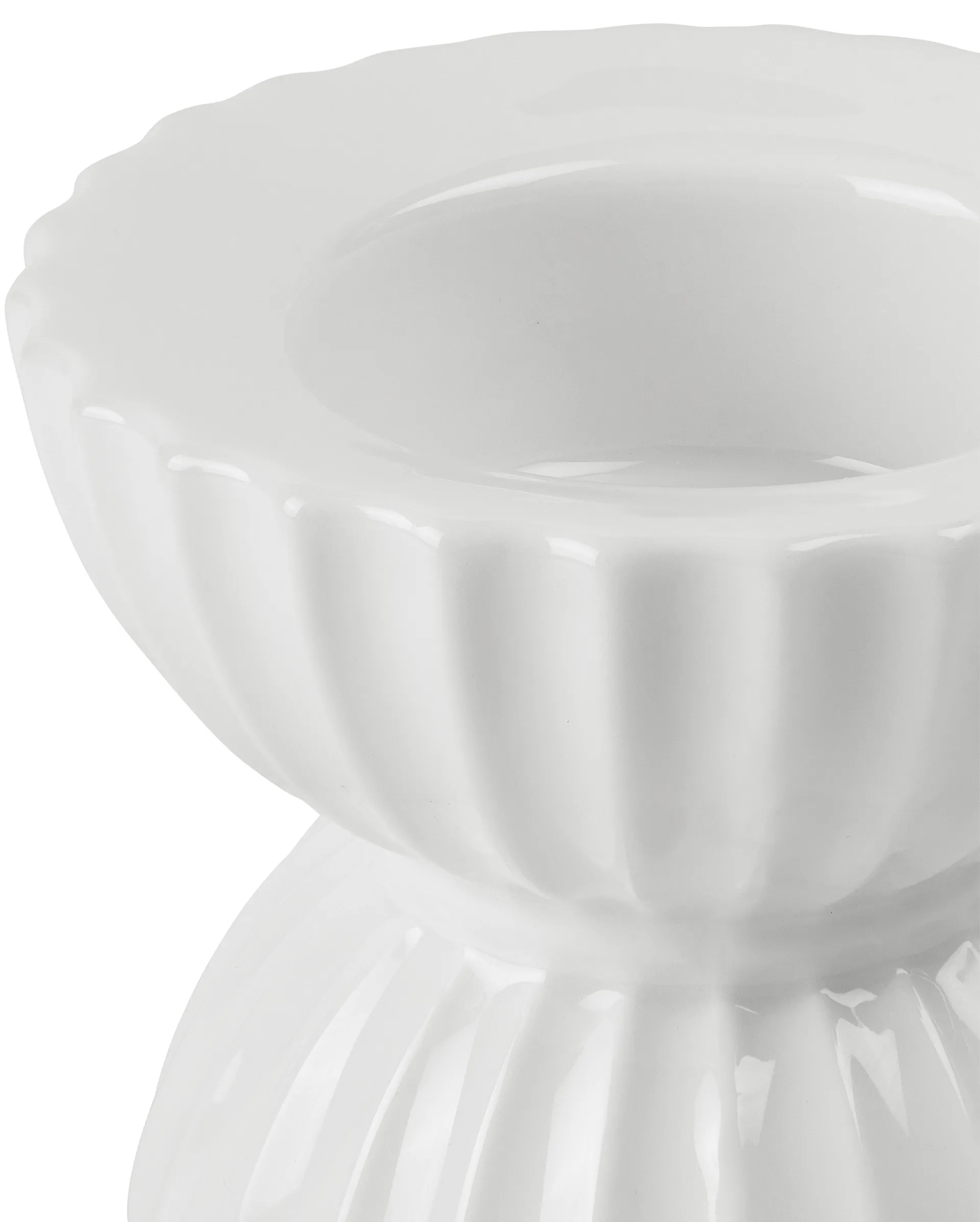 Bougeoir pour bougie chauffe-plat Ø8 cm Lyngby Tura, Blanc Lyngby Porcelæn
