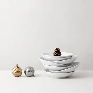 Boule de Noël Rhombe Ø7 cm - Argenté - Lyngby Porcelæn