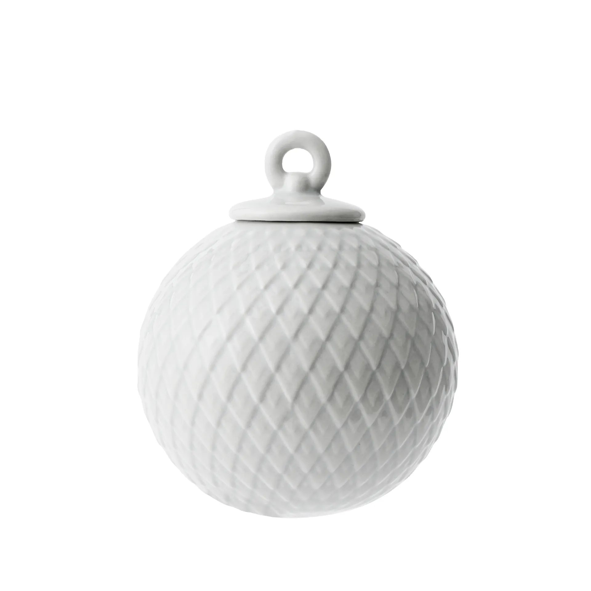 Boule de Noël Rhombe Ø7 cm, Blanc Lyngby Porcelæn