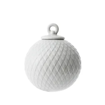 Boule de Noël Rhombe Ø7 cm - Blanc - Lyngby Porcelæn