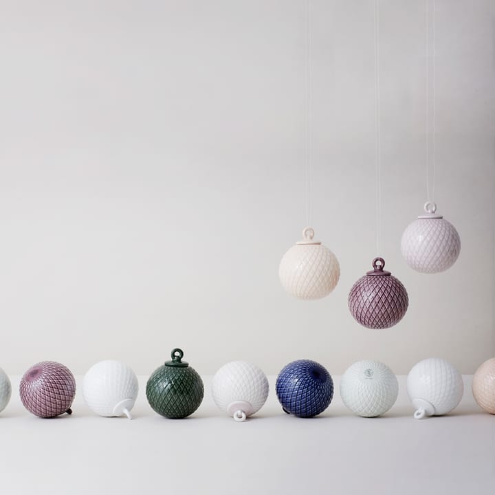 Boule de Noël Rhombe Ø7 cm, Rouge Lyngby Porcelæn
