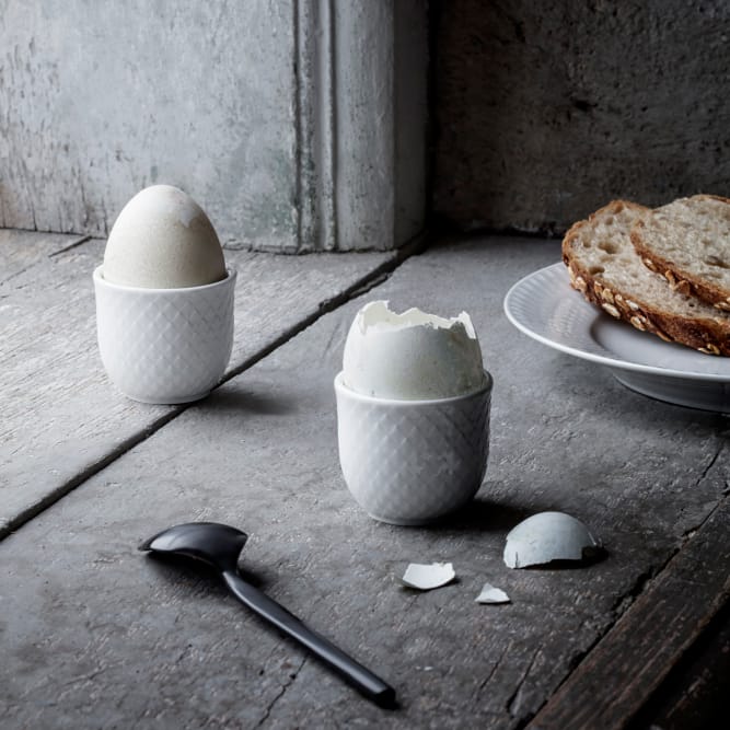 Coquetiers Rhombe, lot de 2, blanc Lyngby Porcelæn