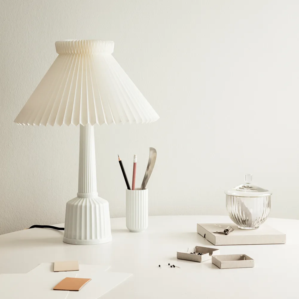 Lampe de table Esben klint, blanc, h.44 cm Lyngby Porcelæn