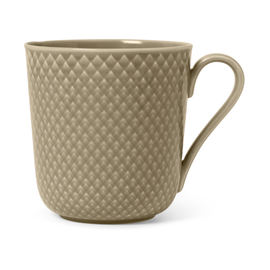 Lyngby Porcelæn Mug Rhombe Earth 39 cl Clay | Design Scandinave | Tasses à café | Marron