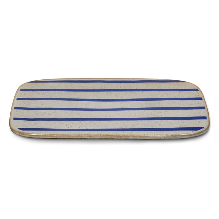 Plat à service DAN-ILD bandes 27x27 cm - Bleu - Lyngby Porcelæn