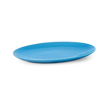 Plat à service oval Rhombe 21,5x28,5 cm - Bleu - Lyngby Porcelæn