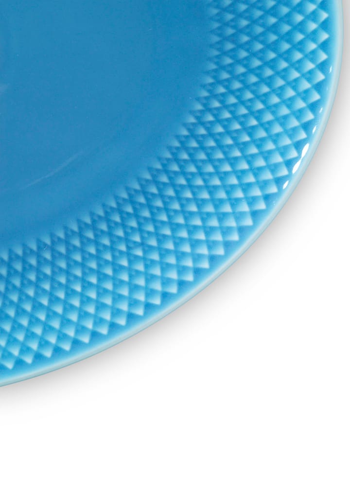 Plat à service oval Rhombe 21,5x28,5 cm - Bleu - Lyngby Porcelæn