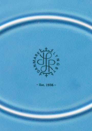 Plat à service oval Rhombe 21,5x28,5 cm - Bleu - Lyngby Porcelæn