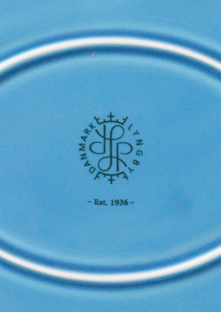 Plat à service oval Rhombe 21,5x28,5 cm - Bleu - Lyngby Porcelæn