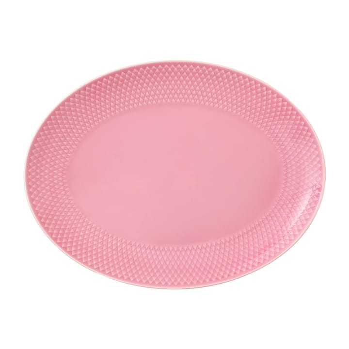 Plat à service oval Rhombe 21,5x28,5 cm - Rose - Lyngby Porcelæn