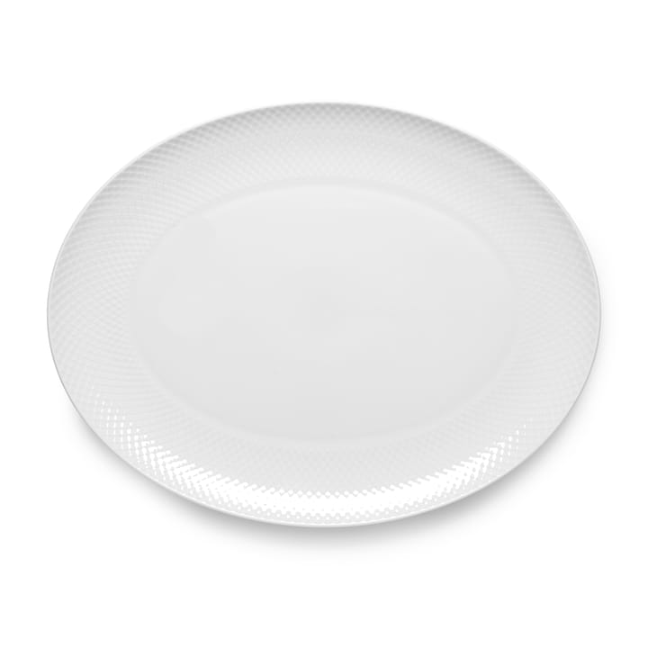 Plat à service Rhombe 32x42 cm - Blanc - Lyngby Porcelæn