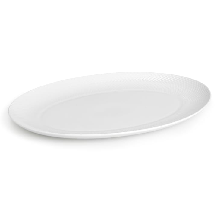 Plat à service Rhombe 32x42 cm - Blanc - Lyngby Porcelæn