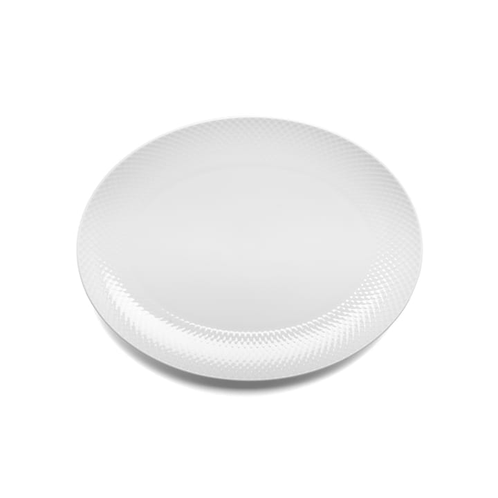 Plat de service oval Rhombe 35x26,5 cm - blanc - Lyngby Porcelæn