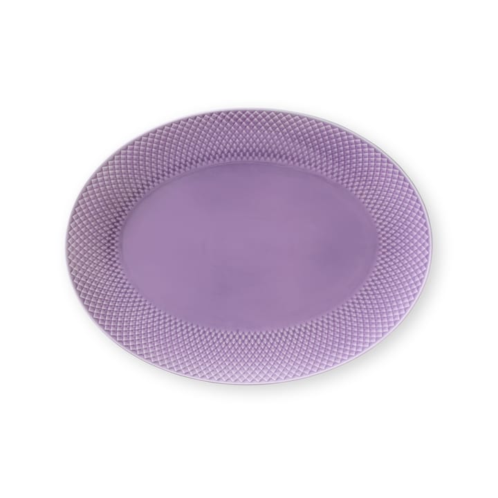 Plat de service oval Rhombe 35x26,5 cm - Violet clair - Lyngby Porcelæn