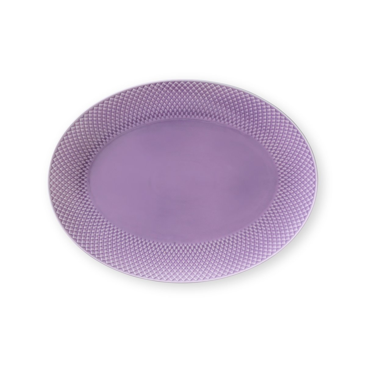 lyngby porcelæn plat de service oval rhombe 35x26,5 cm violet clair