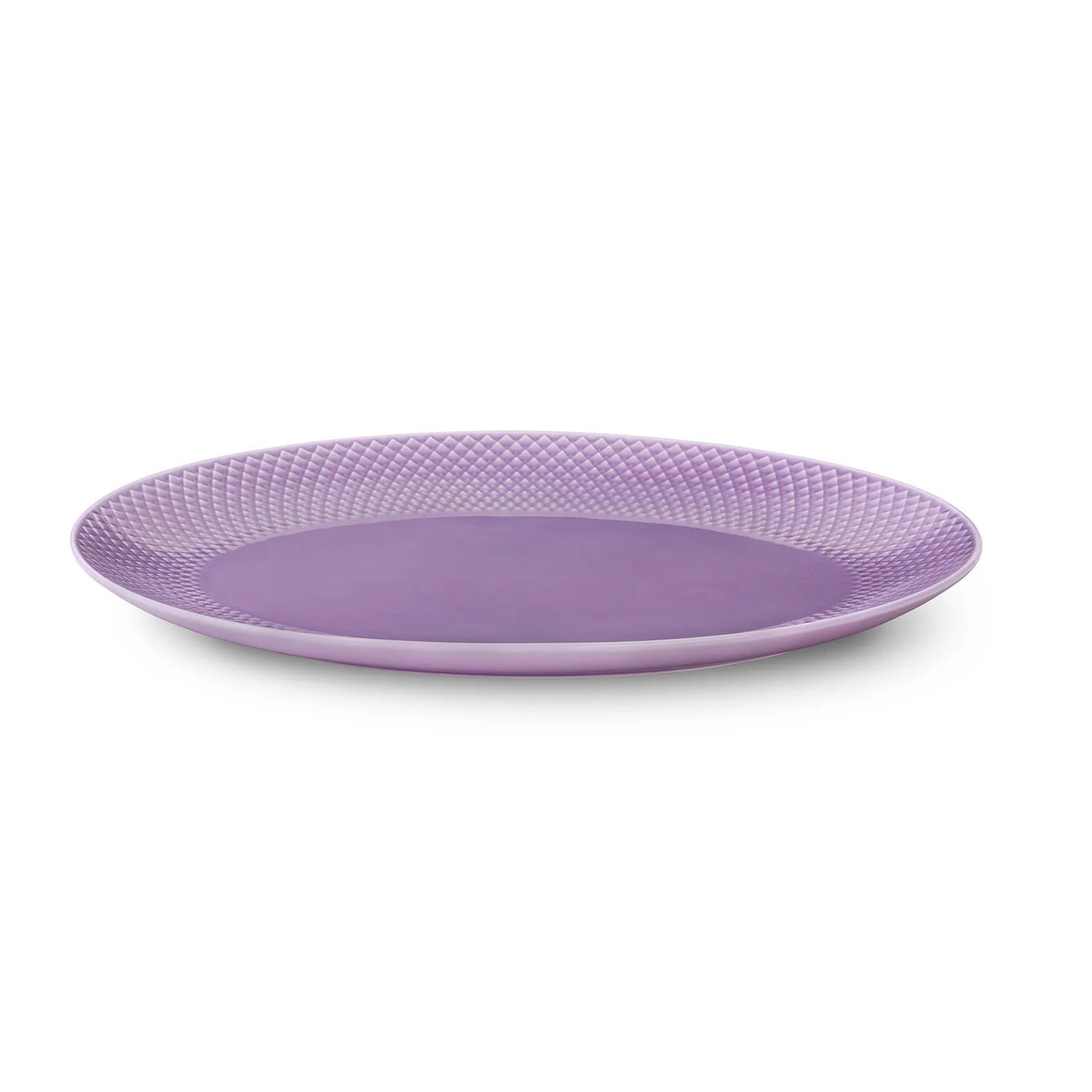 Plat de service oval Rhombe 35x26,5 cm, Violet clair Lyngby Porcelæn