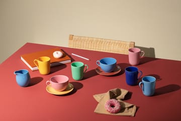 Tasse à thé avec soucoupe Rhombe - Bleu-terracotta - Lyngby Porcelæn