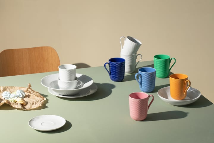 Tasse avec poignée Rhombe 33 cl - Bleu foncé - Lyngby Porcelæn