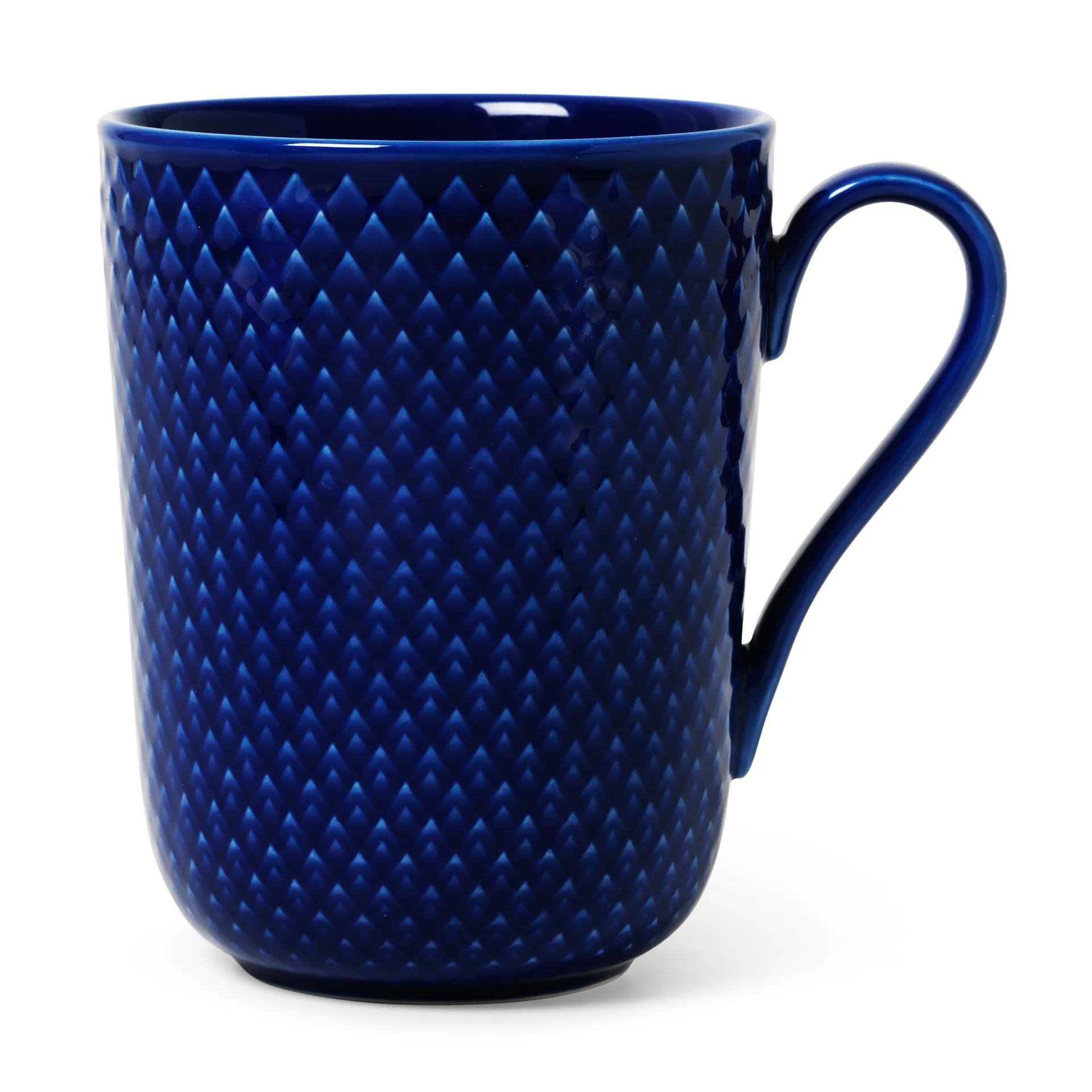 Tasse avec poignée Rhombe 33 cl, Bleu foncé Lyngby Porcelæn