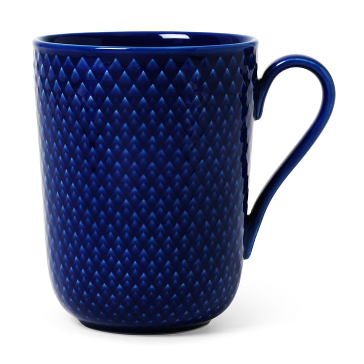 Tasse avec poignée Rhombe 33 cl - Bleu foncé - Lyngby Porcelæn