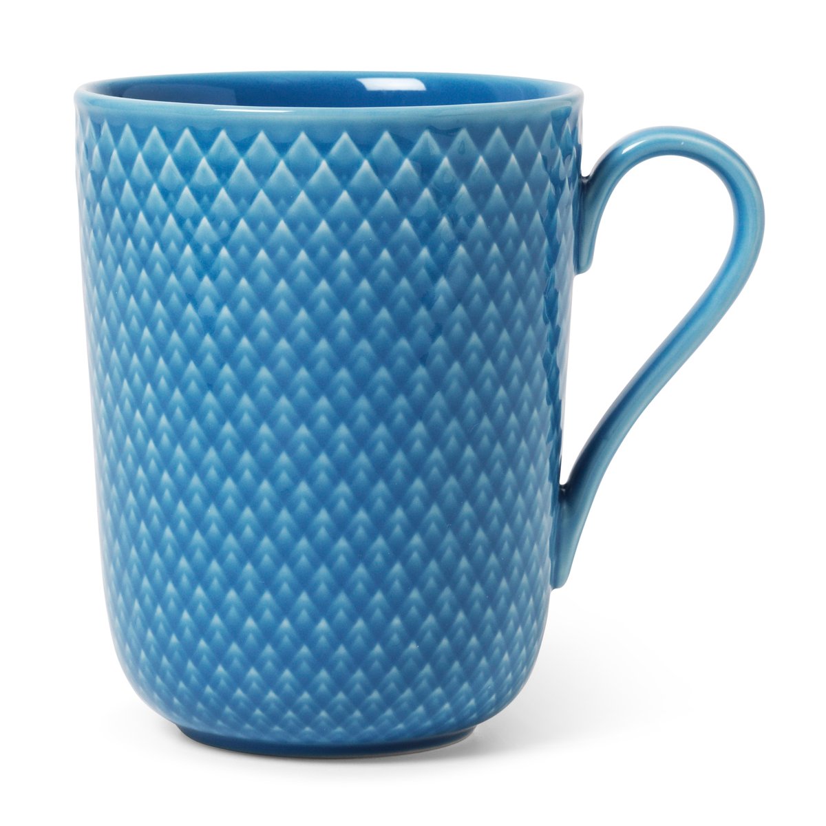 lyngby porcelæn tasse avec poignée rhombe 33 cl bleu