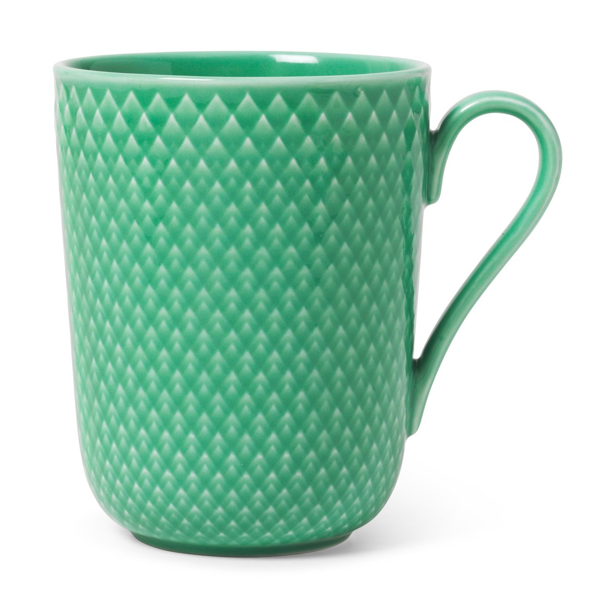 lyngby porcelæn tasse avec poignée rhombe 33 cl vert