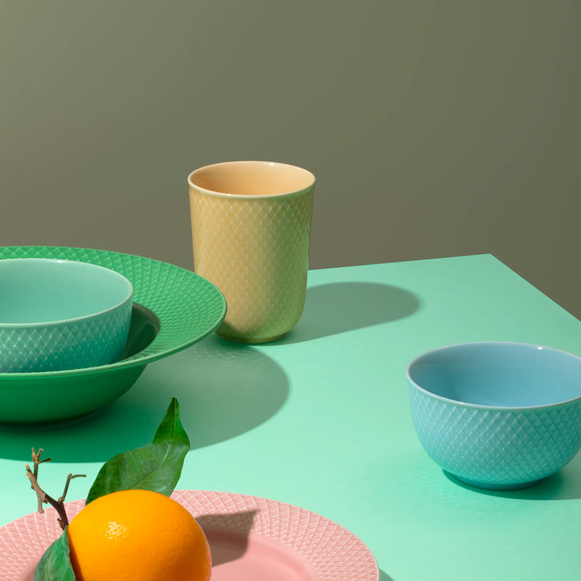 Tasse sans anse Rhombe 33 cl, Sable Lyngby Porcelæn