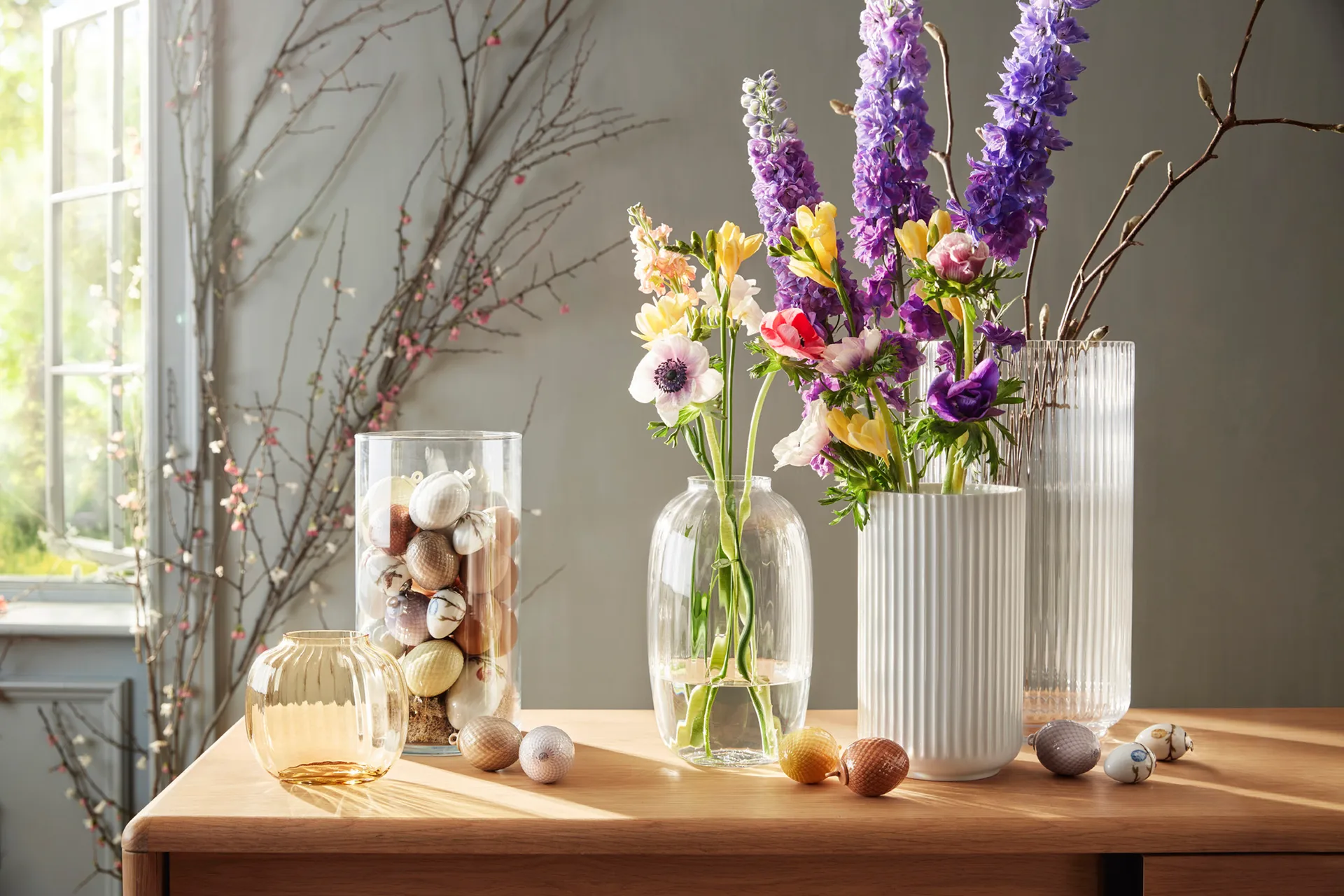 Vase Lyngby verre transparent, 38 cm Lyngby Porcelæn