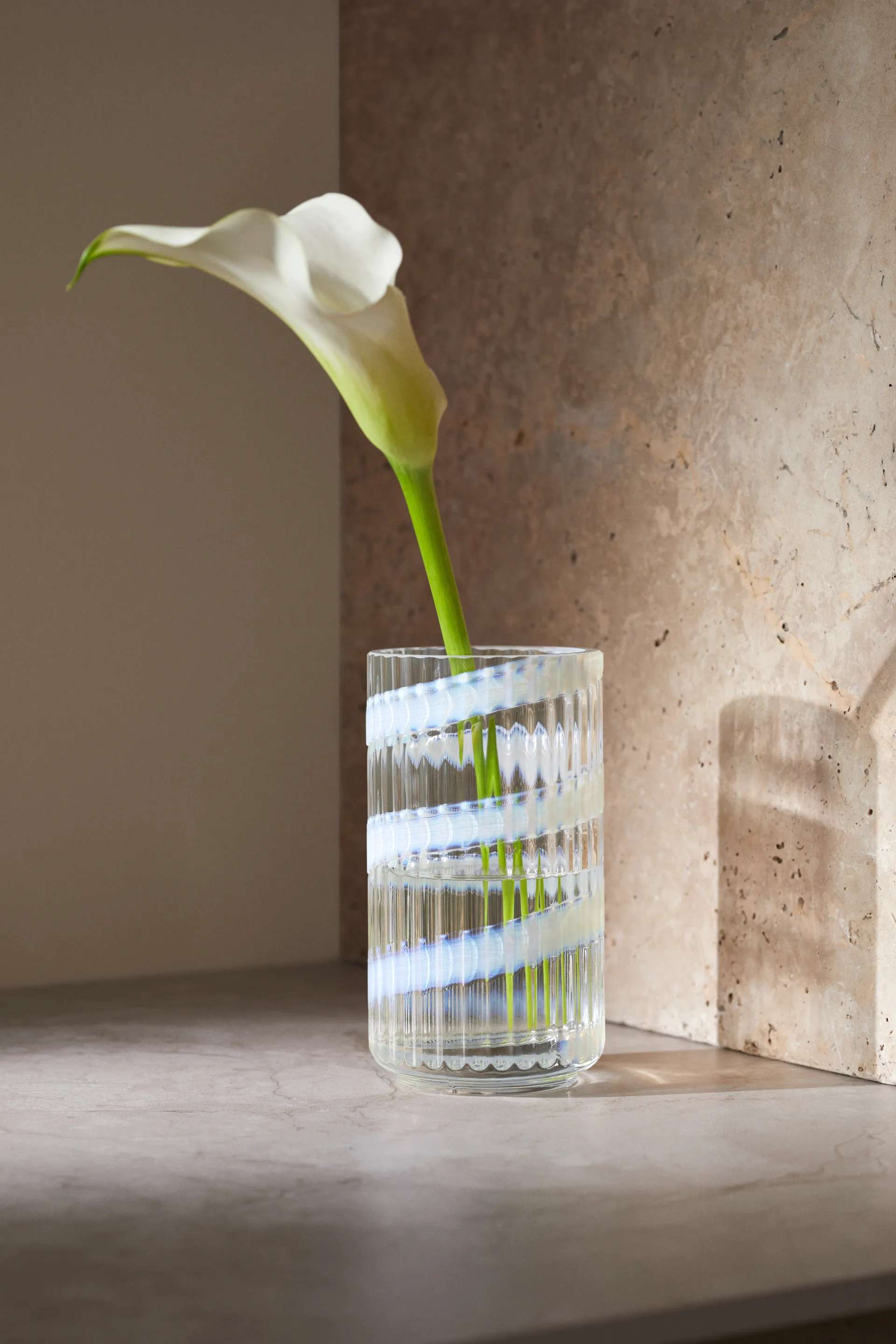 Vase Lyngby, White swirl, 15,5 cm Lyngby Porcelæn