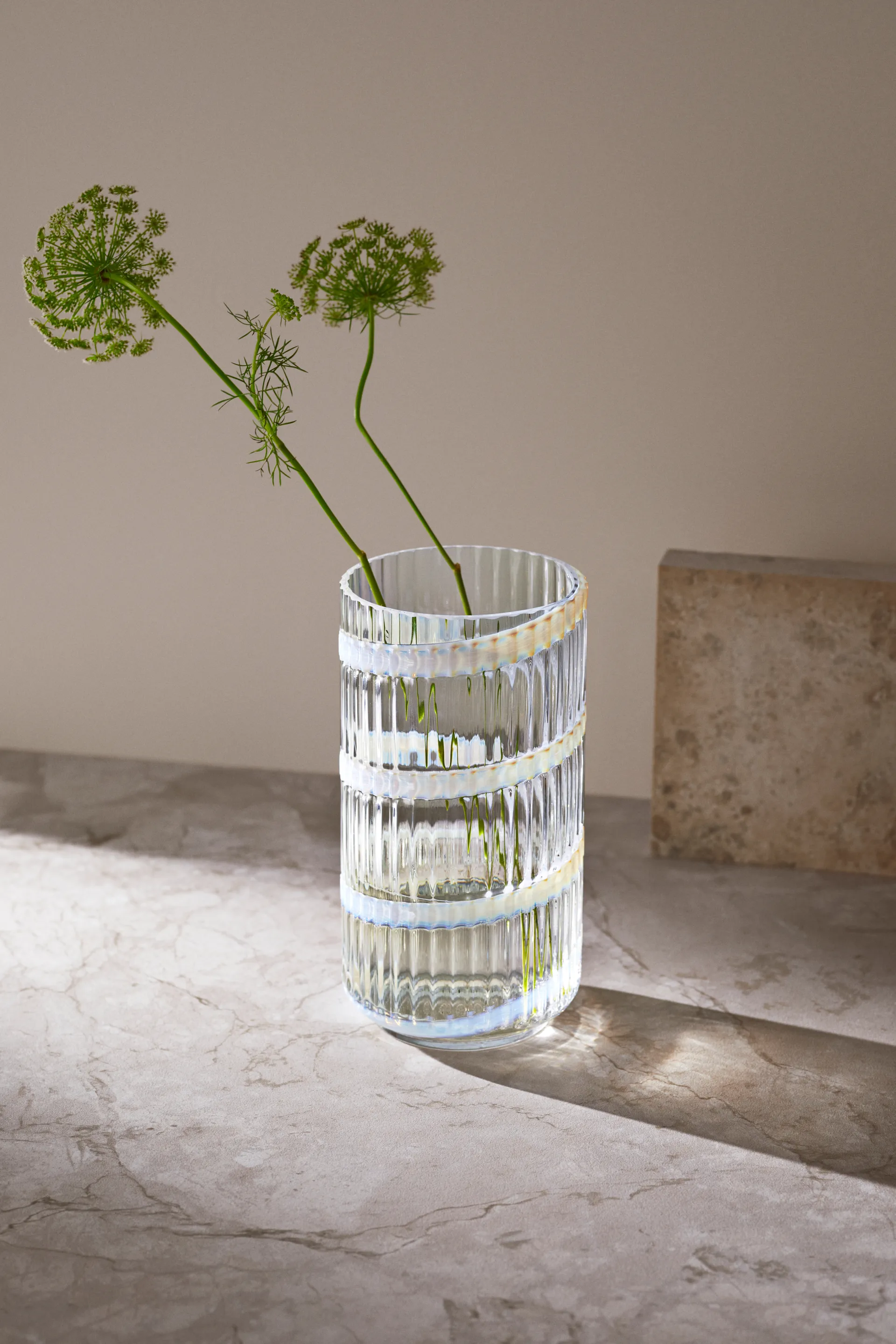 Vase Lyngby, White swirl, 25 cm Lyngby Porcelæn