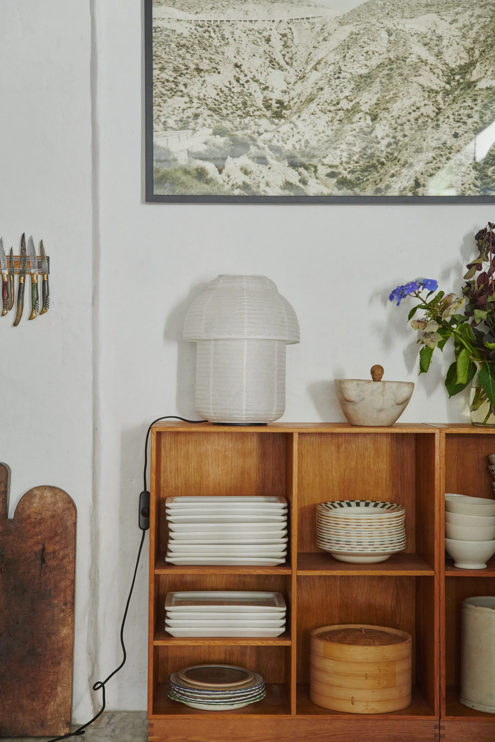 Lampe de table Papier Double Ø30 cm, White Made By Hand