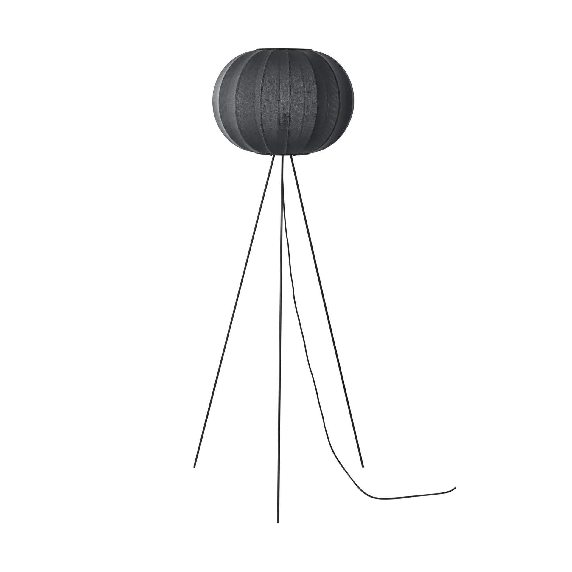 Lampe sur pied Knit-Wit 45 Round High, Black Made By Hand