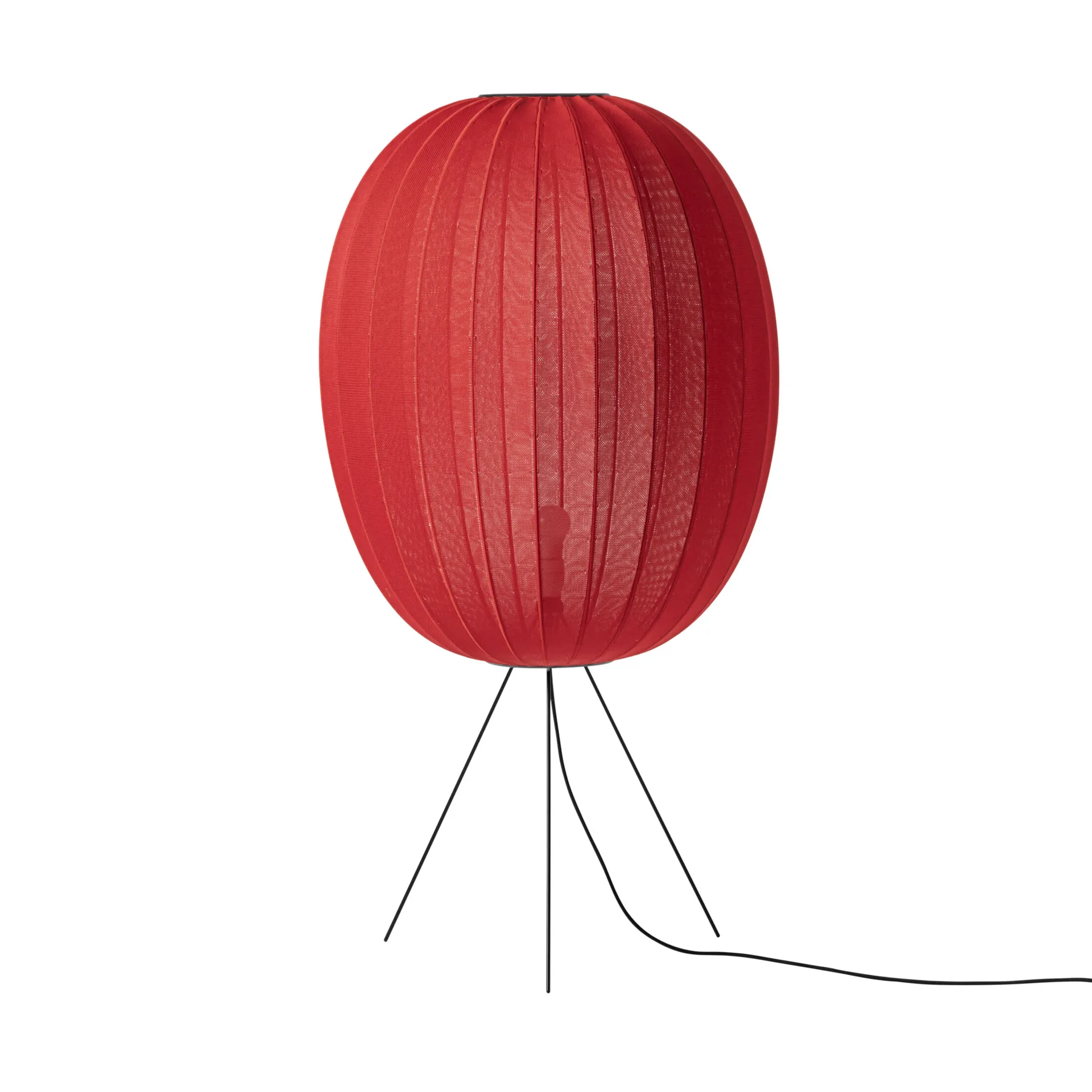 Lampe sur pied Knit-Wit 65 High Oval Medium, Maple red Made By Hand